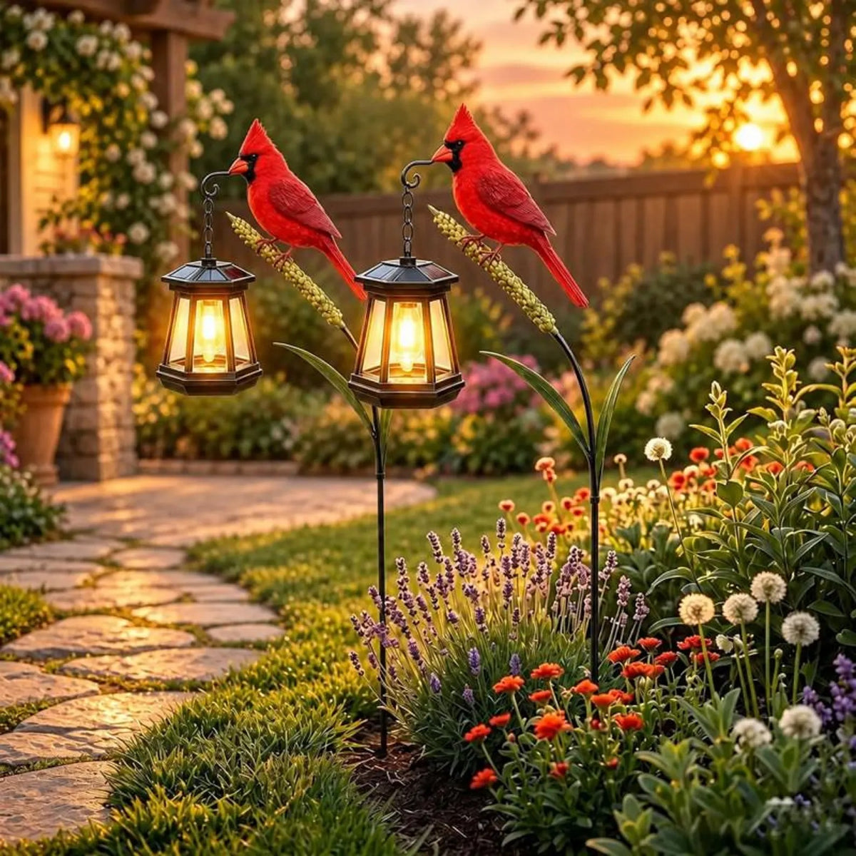 🐦 Cardinal Solar Light—A Beautiful Garden Light That Feels Full of Life