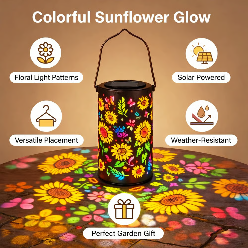 ✨Colorful Sunflower Glow Solar Garden Lantern