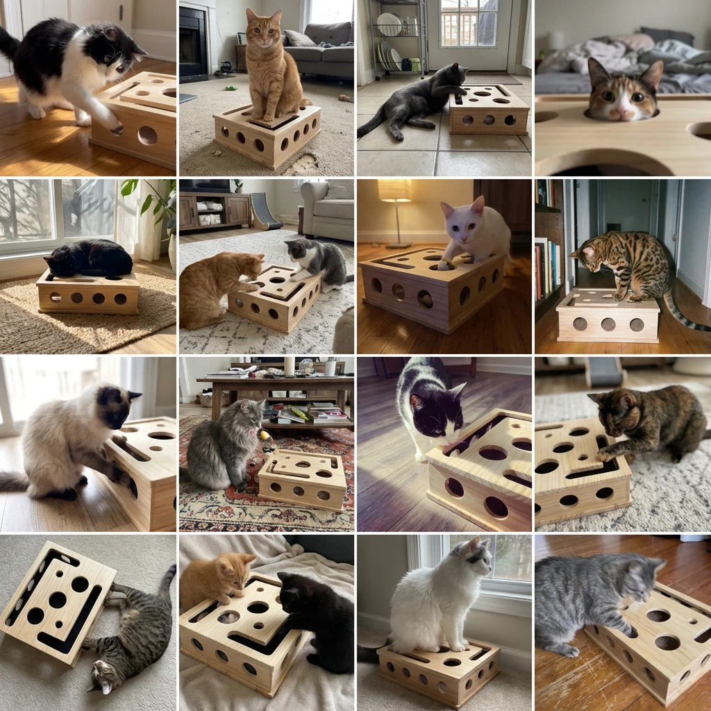 Cat Scratch Puzzle Enrichment Box - Nail Care Kit