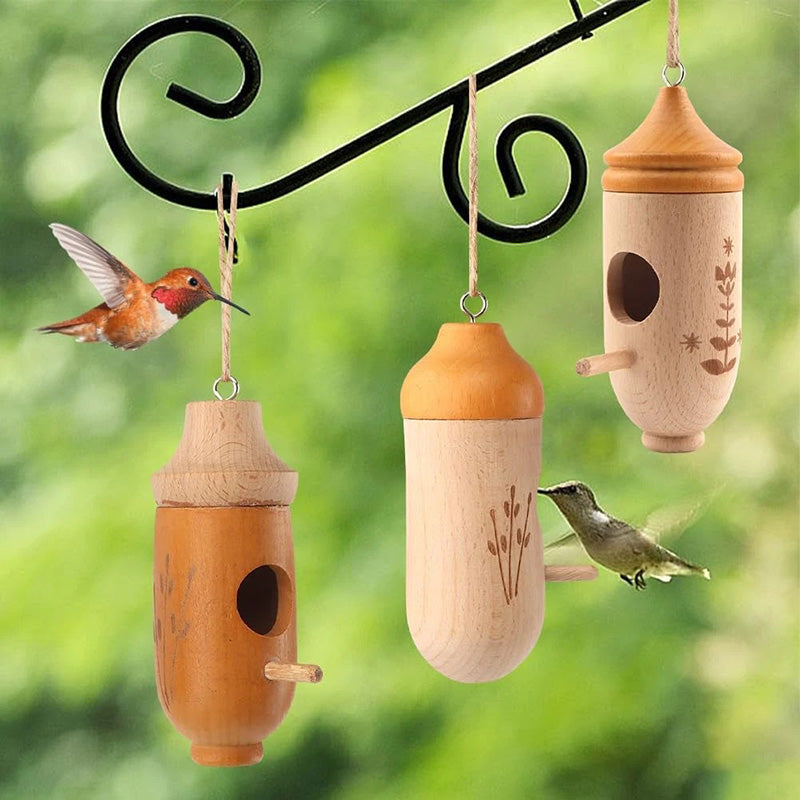 Wooden Hummingbird House - Gift for Natural Lovers