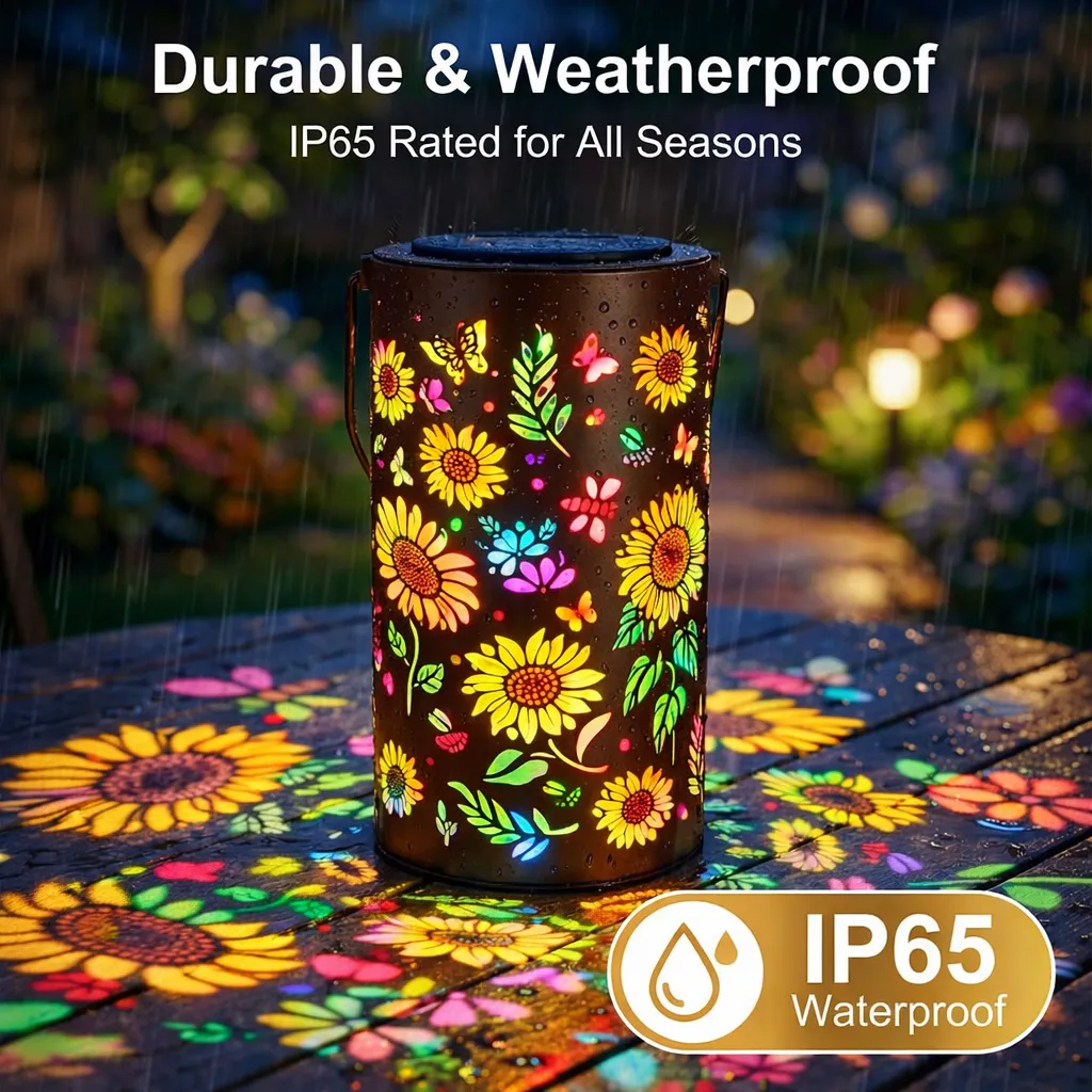 ✨Colorful Sunflower Glow Solar Garden Lantern
