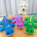 Squeaky crocodile plush for aggressive chewers ๐