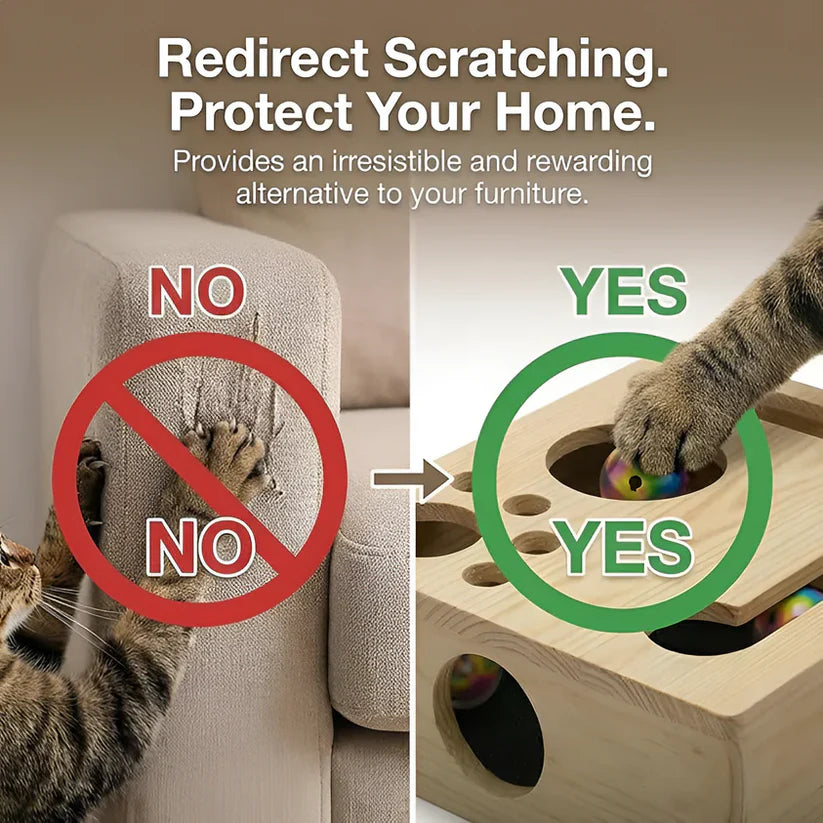 Cat Scratch Puzzle Enrichment Box - Nail Care Kit