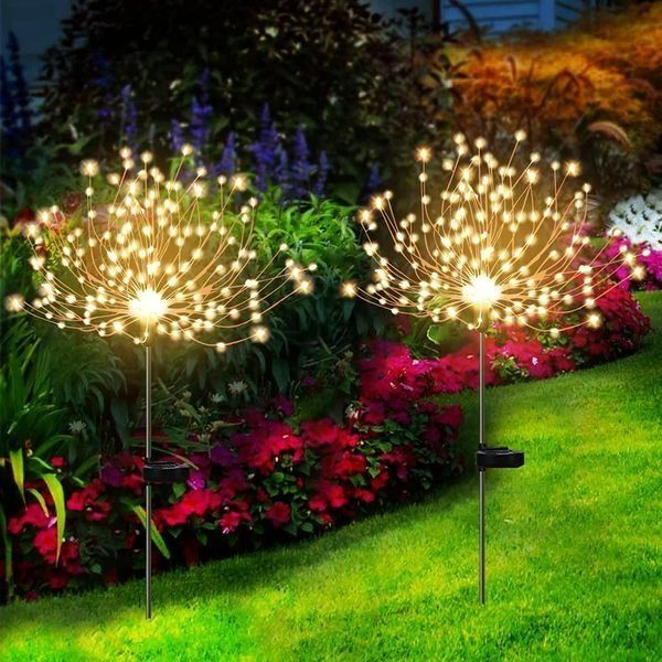 Solar Garden Firework Lights Outdoor Decoration