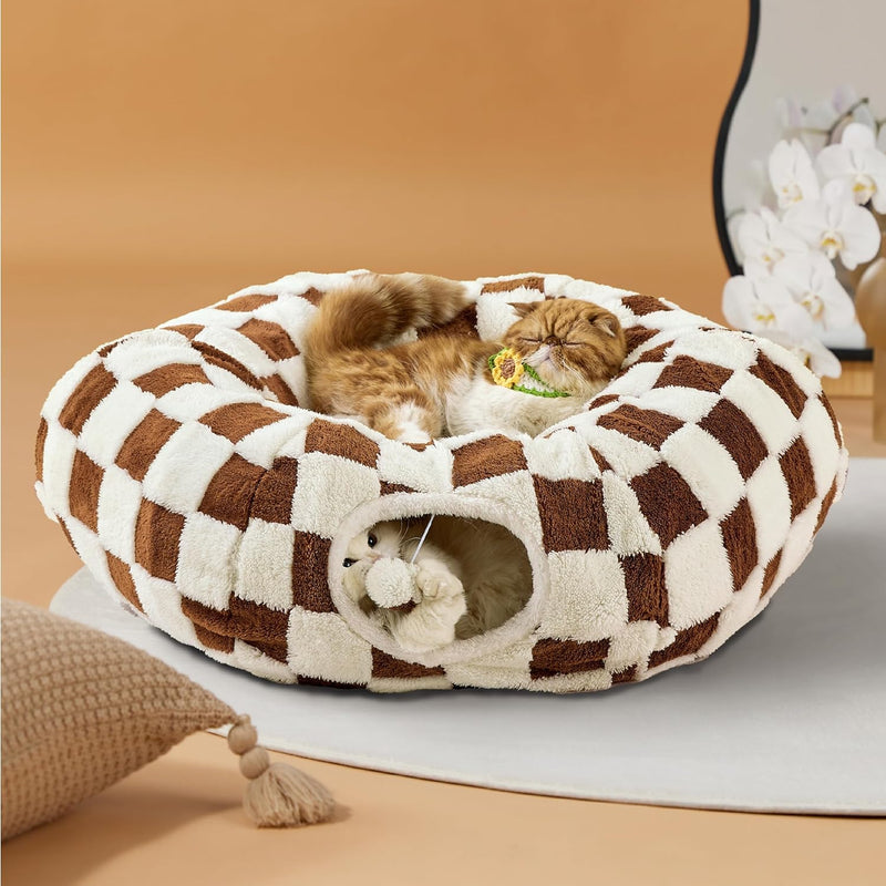 Cat Tunnel Christmas Tree Skirt - Cat Nest and Christmas Decoration 2-in-1