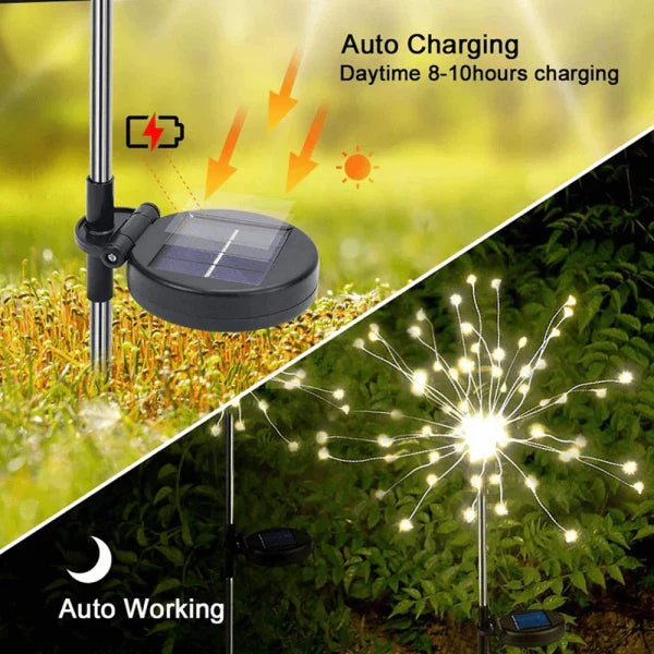 4 Packs Outdoor Solar Garden Firework Lights