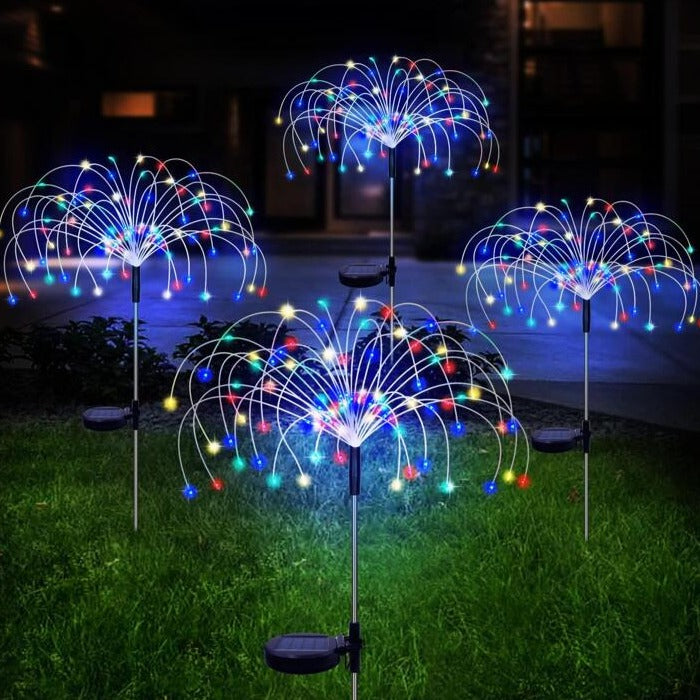 4 Packs Outdoor Solar Garden Firework Lights
