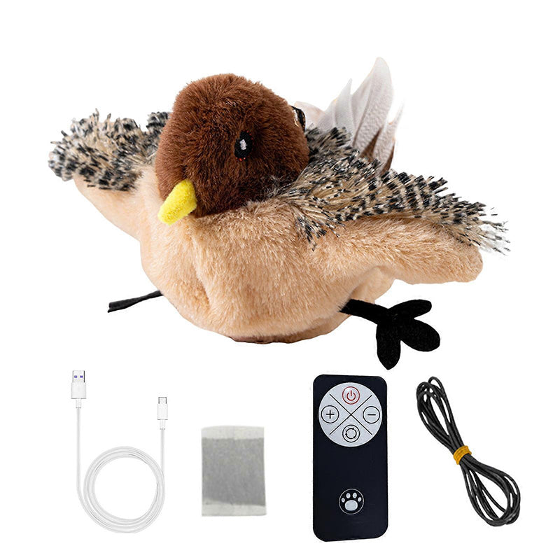 Interactive Flapping Bird Cat Toys with Chirping