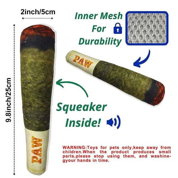 Cigar Design Plush Squeaky Dog Toy