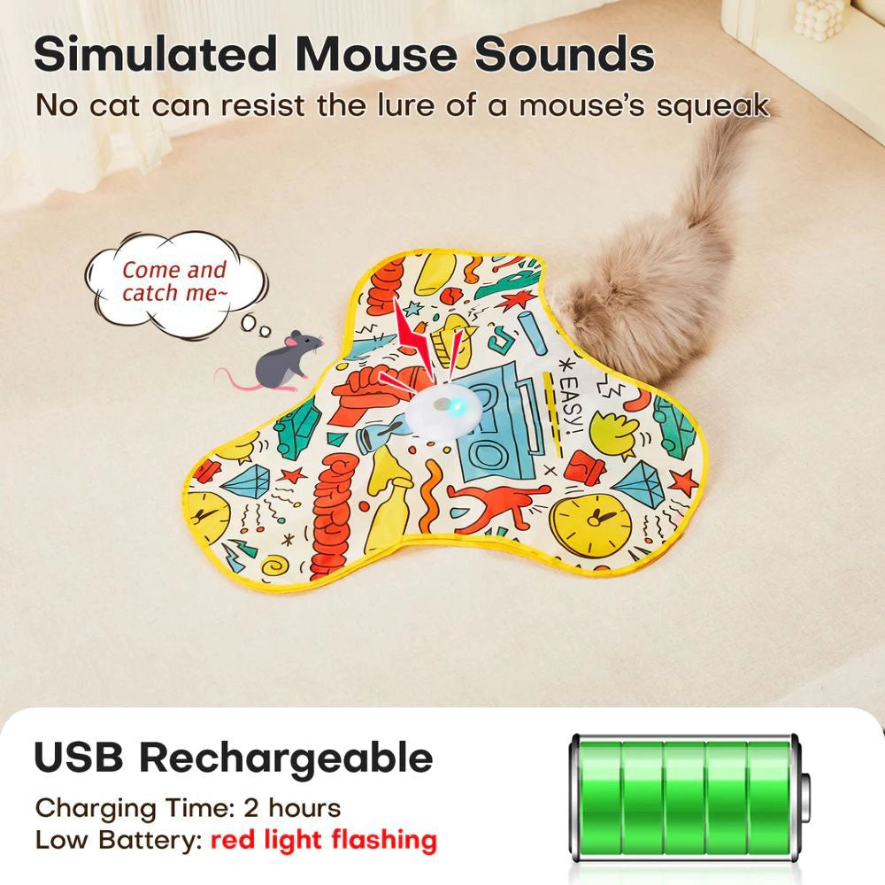 Interactive Hide & Seek Cat Toy With Moving Feather