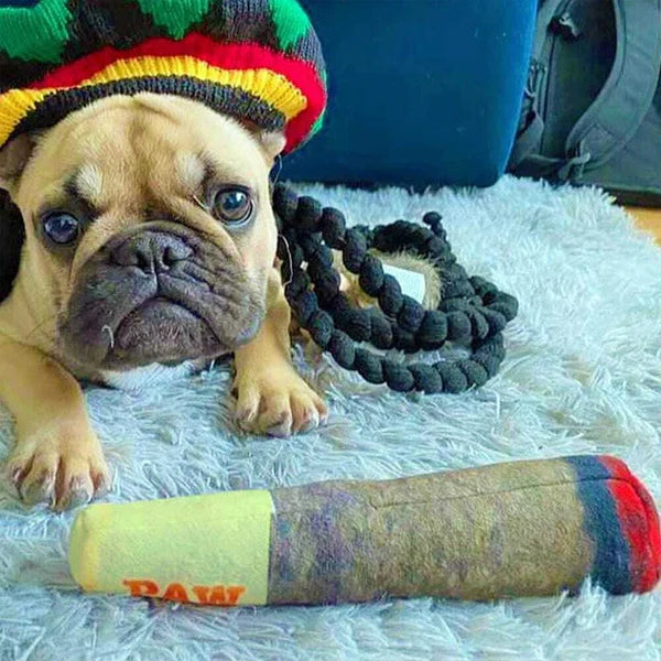 Cigar Design Plush Squeaky Dog Toy