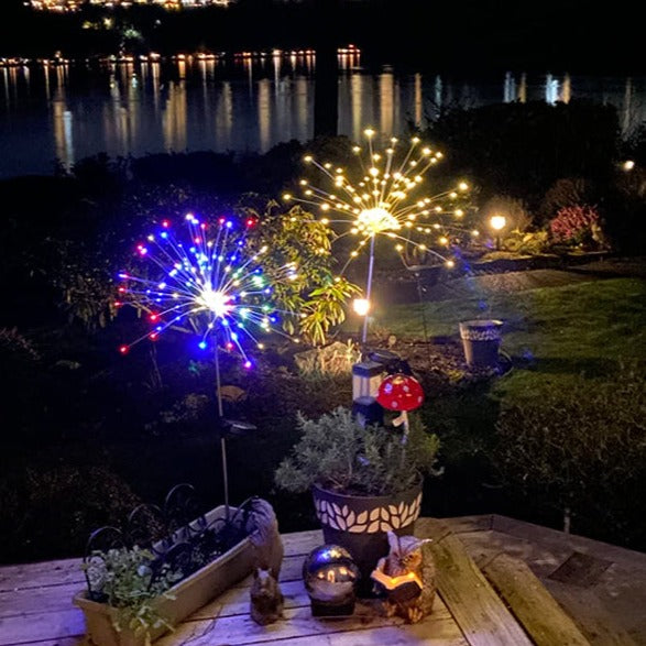 Solar Garden Firework Lights Outdoor Decoration