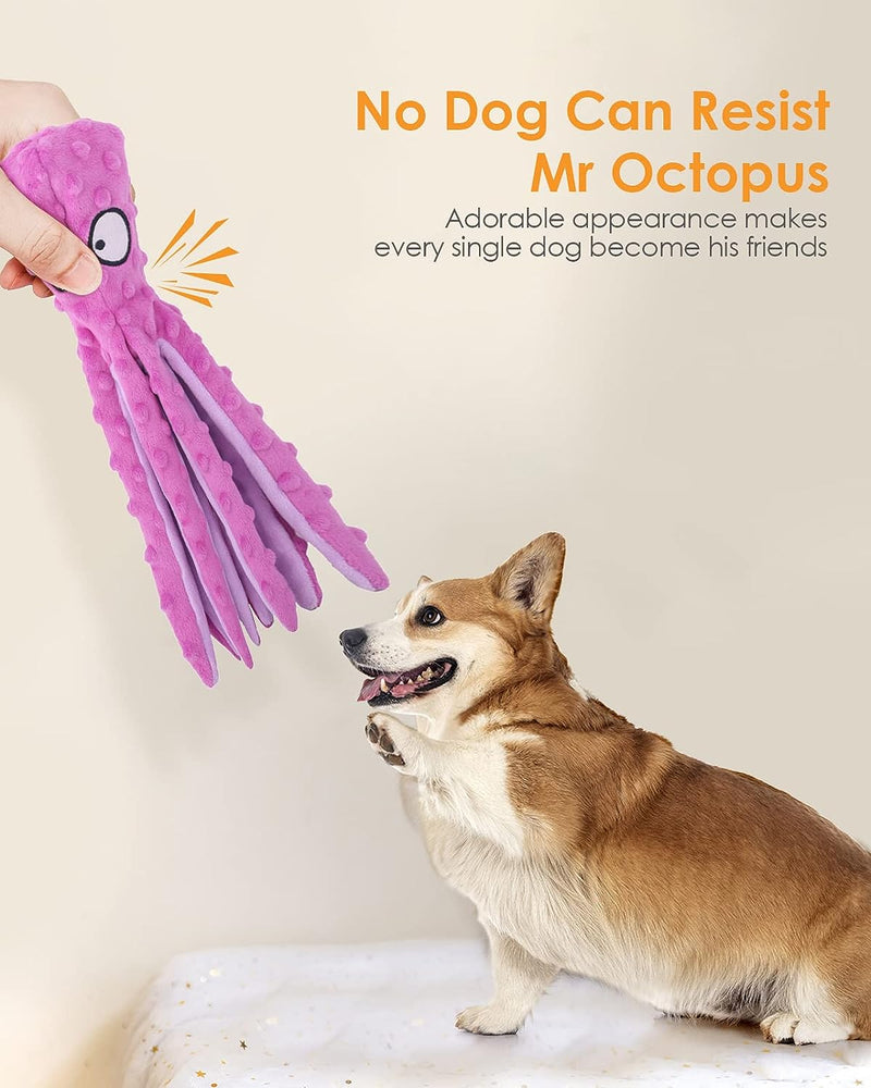 No Stuffing Octopus Squeaky Dog Toys