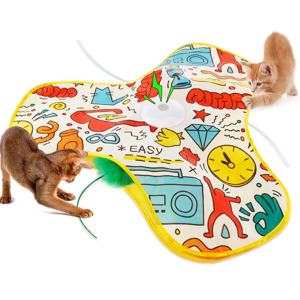 Interactive Hide & Seek Cat Toy With Moving Feather