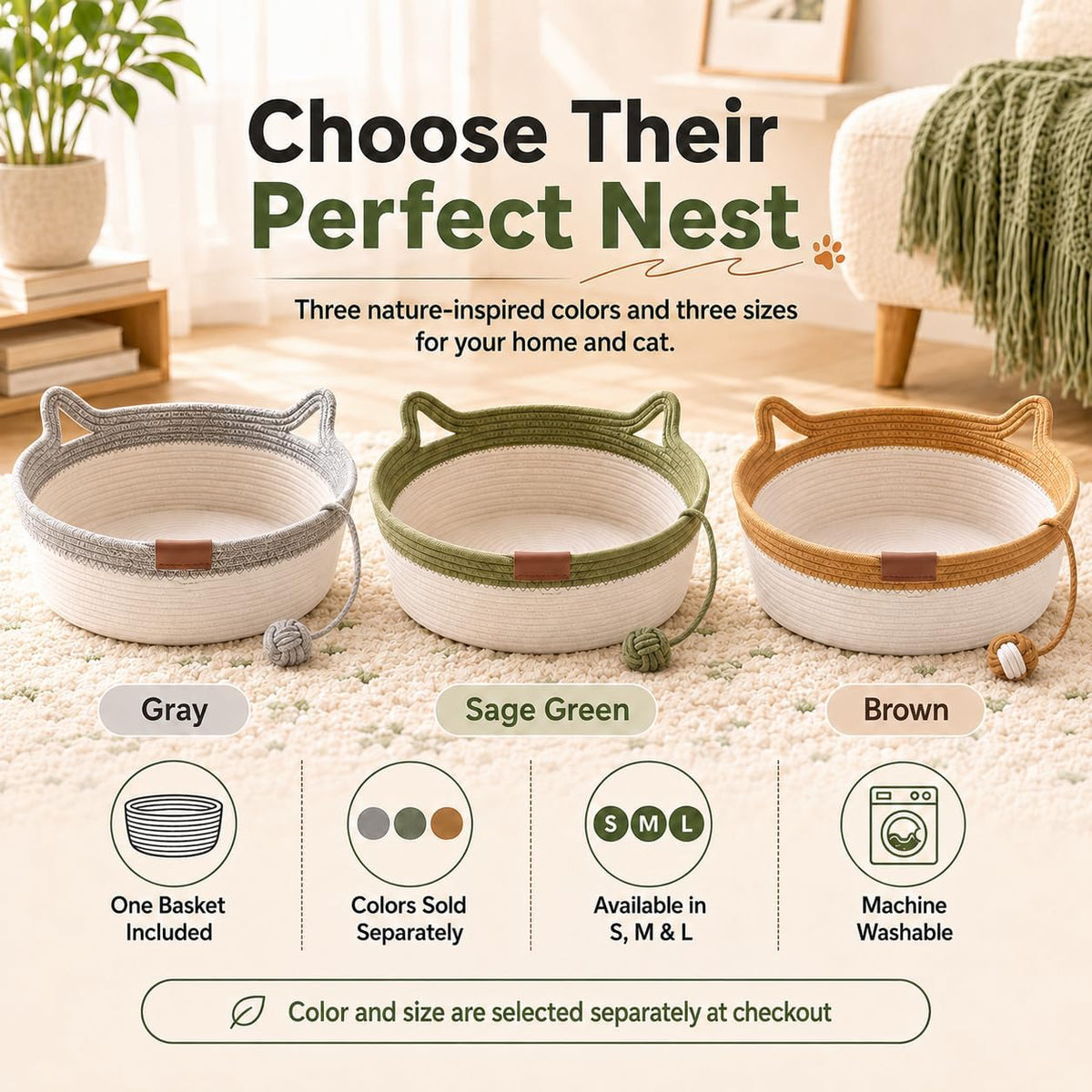 Stimuli Handwoven Basket for Cats