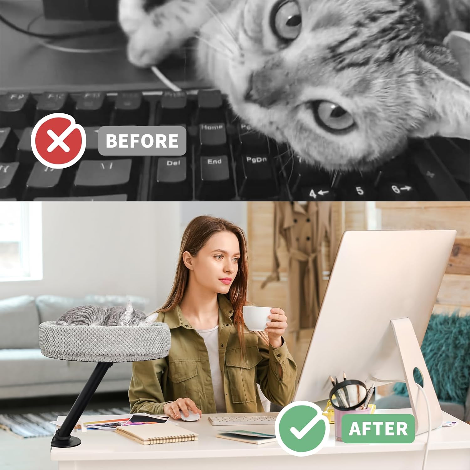 Cat Desk Bed | The Sustainable Desk-Mounted Cat Bed