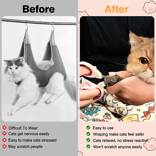 Cat Grooming Wrap For Stress-Free Nail Clipping & Medication