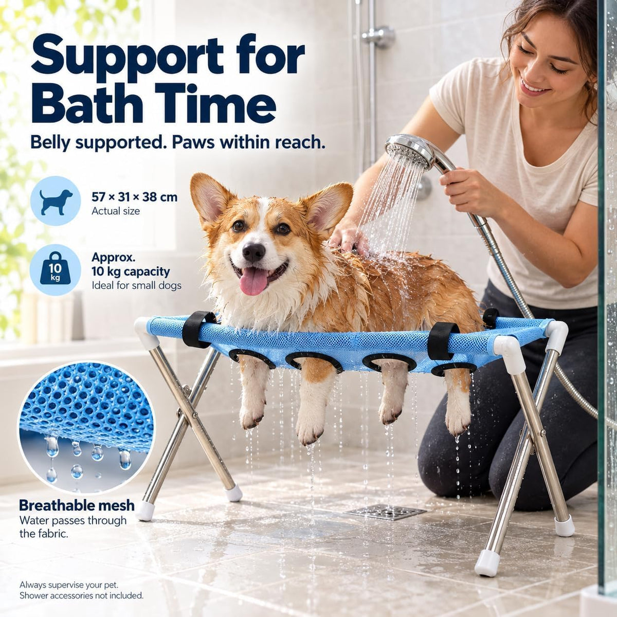 Pet Grooming Hammock with Adjustable Straps for Trimming Bathing Brushing