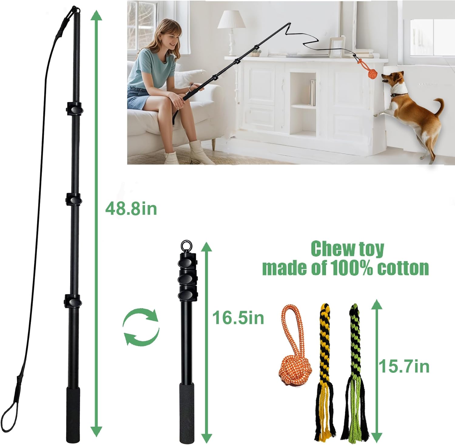 Interactive Flirt Pole Toy for Dogs