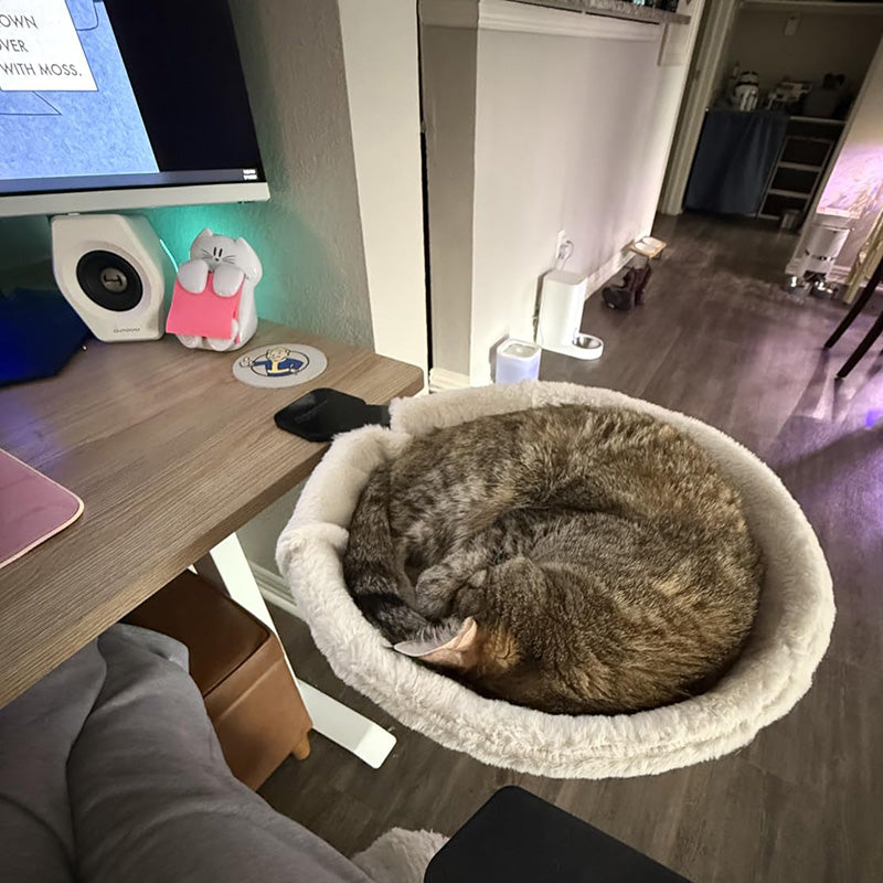 Keep Your Cat Close Desk-Mounted Hammock Cat Bed with Removable Washable Cover