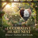 Handmade Alpaca Fiber Bird Nesting Heart  ❤️ Bird lovers gift