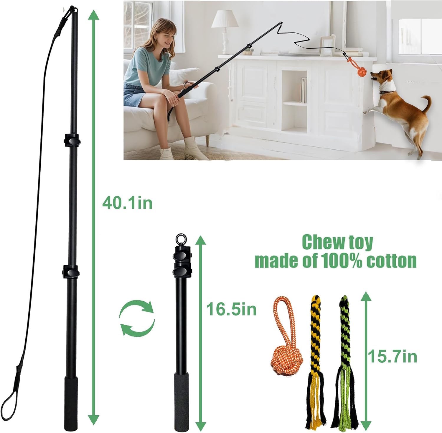 Interactive Flirt Pole Toy for Dogs