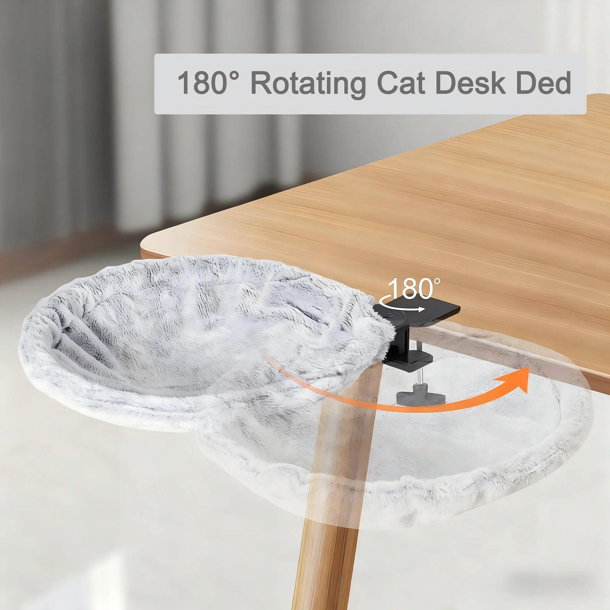 Keep Your Cat Close Desk-Mounted Hammock Cat Bed with Removable Washable Cover