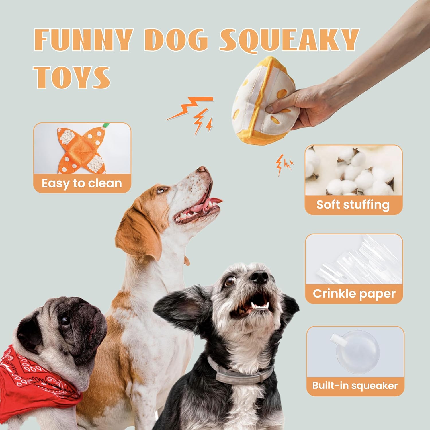 Orange Hide-and-Seek Plush Dog Toy