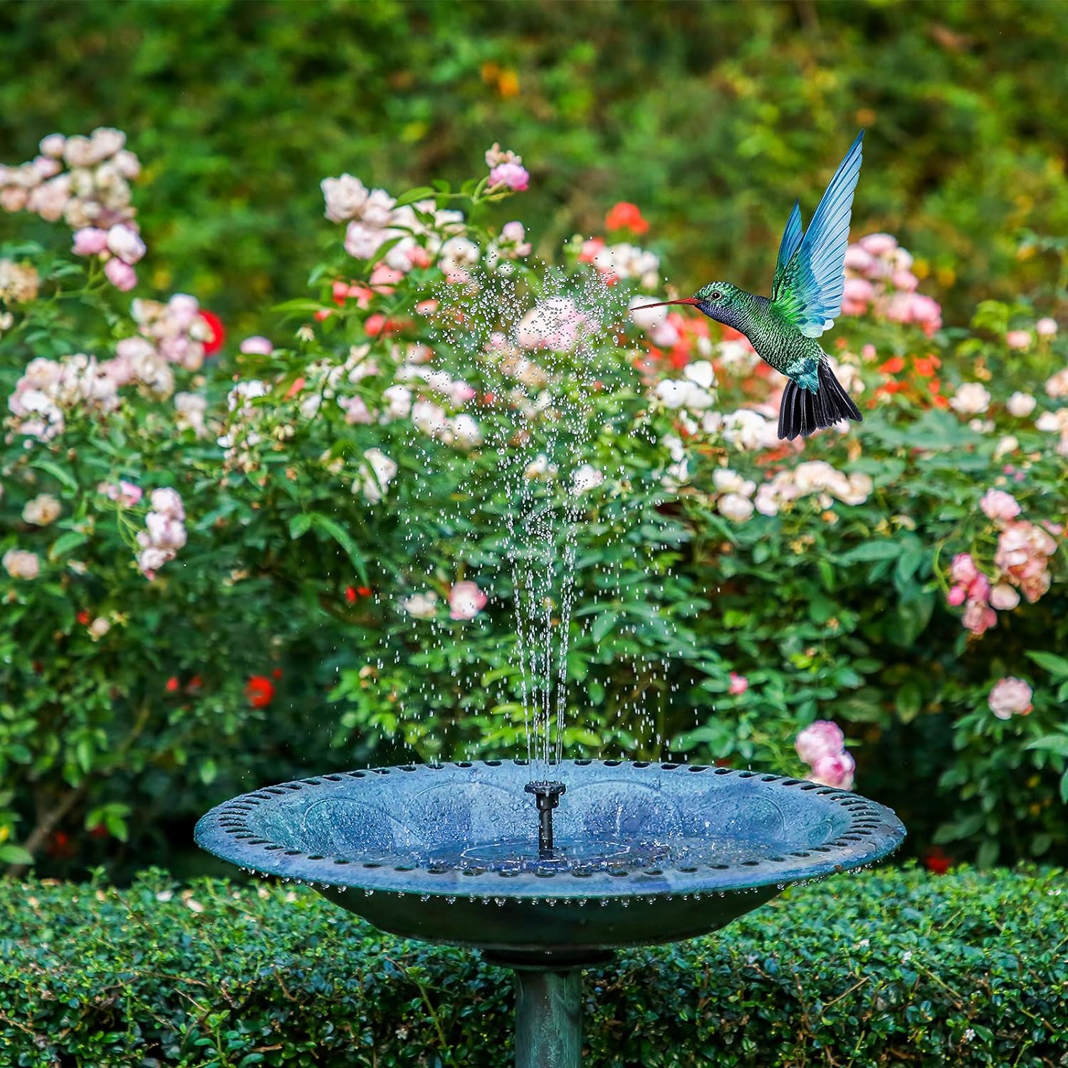 Solar Water Fountain Pump for Bird Bath with 6 Nozzles