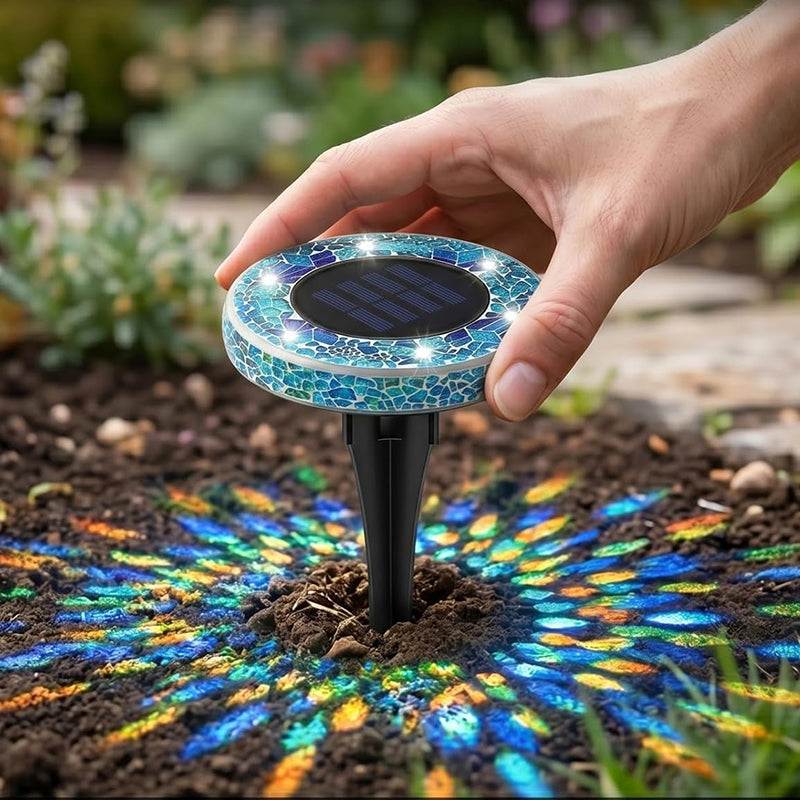 Vibrant Solar Mosaic Disk Lights
