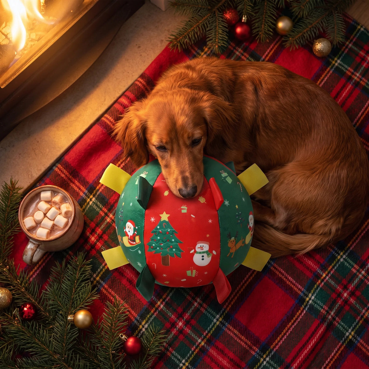 Christmas Dog Ball – Smart Rechargeable Automatic Motion Ball, Perfect Holiday Birthday Gift for Dogs