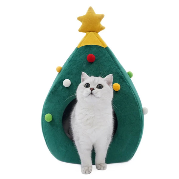 Christmas Tree Cat Beds House