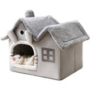 Cozy Cushion Double Roof Synthetic Fabric Cat House Tent Bed