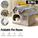 Cozy Cushion Double Roof Synthetic Fabric Cat House Tent Bed