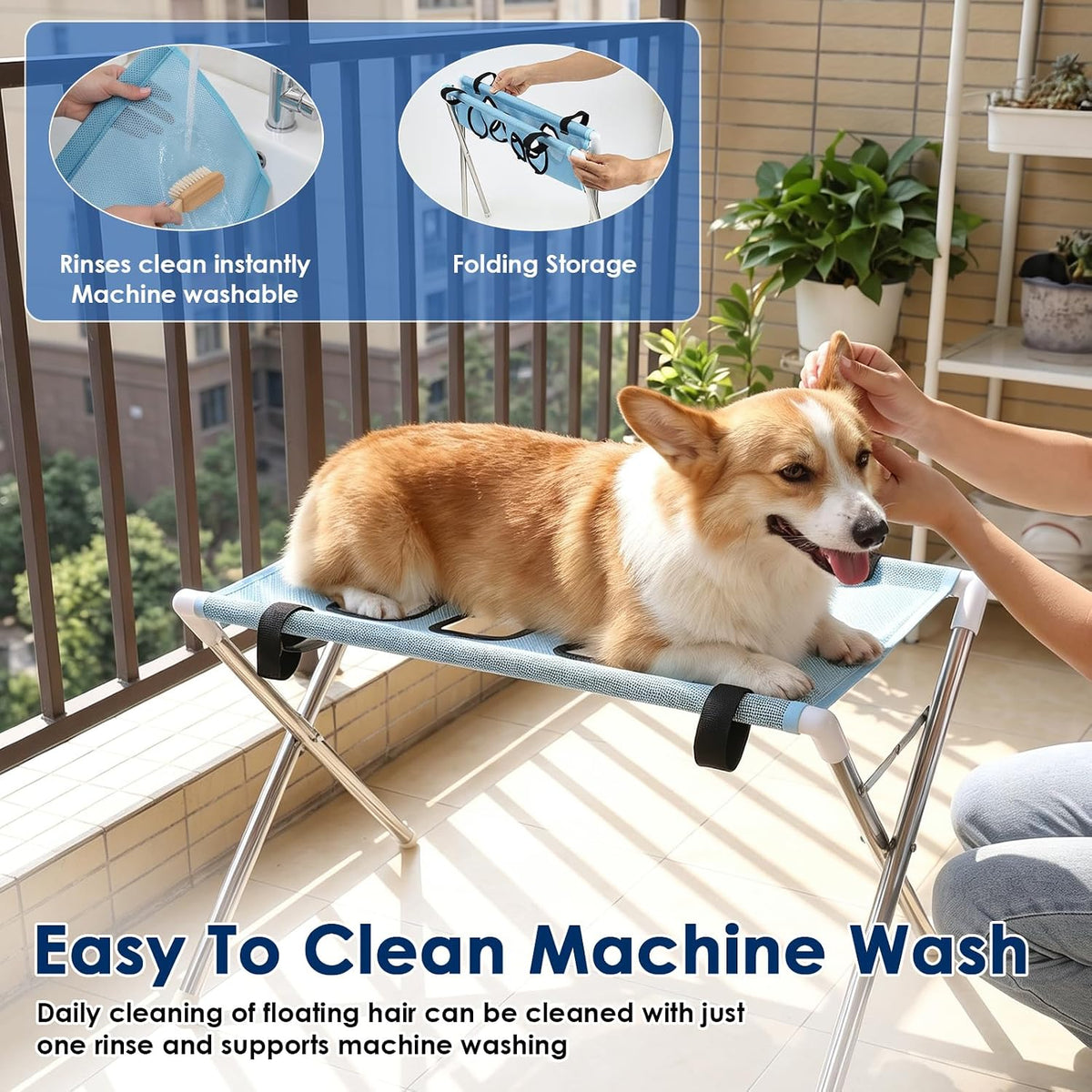 Pet Grooming Hammock with Adjustable Straps for Trimming Bathing Brushing