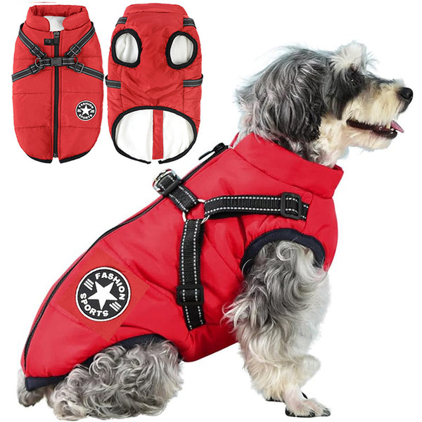 Dog Jacket Winter Vest Jackets Dog Coat Dog Jumper Pet Skiing Costume Sleeveless Cotton Padded Vest with Chest Strap