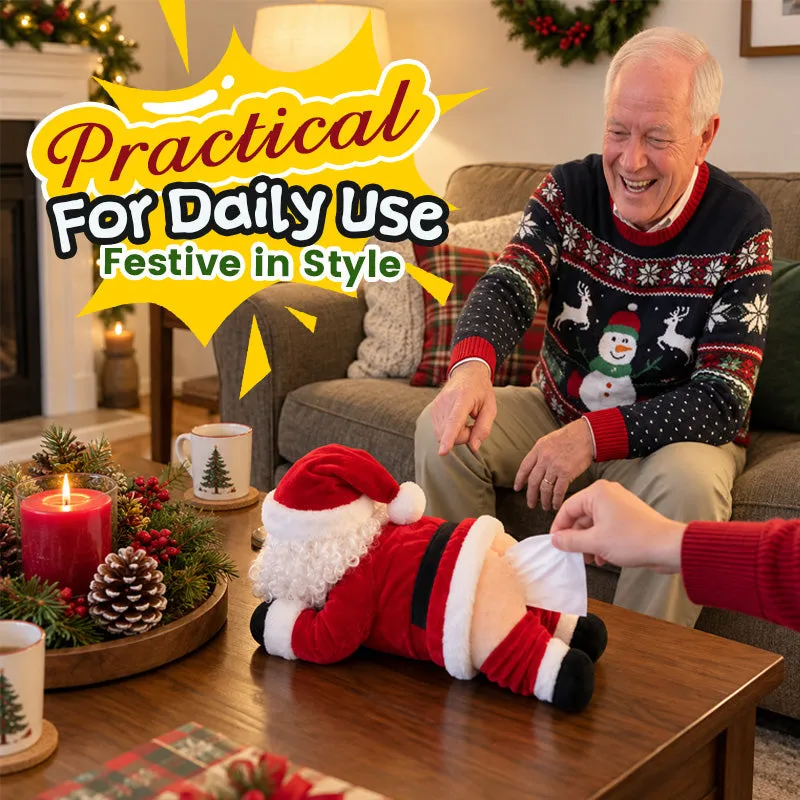 🎅 Funny Santa Butt Tissue Holder – Cheeky Christmas Decor