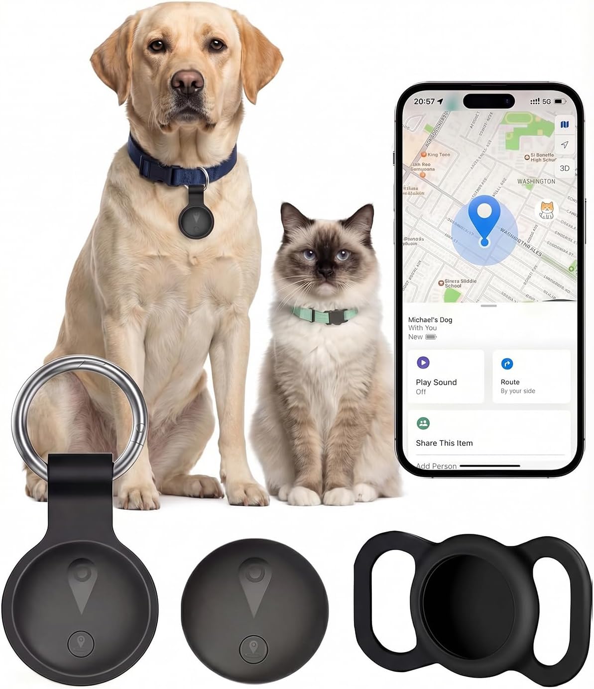 This dog tracker has no recurring subscriptions, no SIM card requirements, and no activation fees for core tracking functions. It is fully compatible with Android and iPhone devices, pairs seamlessly with the free DEONETAG app, and offers intuitive one-click pairing, stable connection, and simple setup for reliable daily pet location monitoring. This pet tracker for dogs is friendly for all new and experienced pet owners.