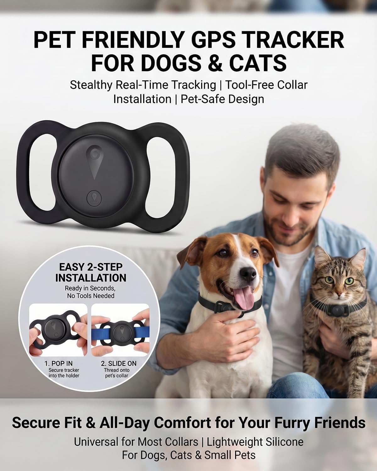 This premium GPS tracker for dogs supports stable real-time location tracking, with remote viewing available anytime through the DEONETAG app, whether you’re at work, running errands, or away from home. It also records and plays back up to 7 days of your pet’s movement history, clearly showing travel routes and activity ranges to help you understand your pet’s daily routines and outdoor habits.