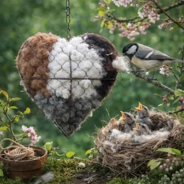 2 Pack Alpaca Fiber Bird Nesting Heart
