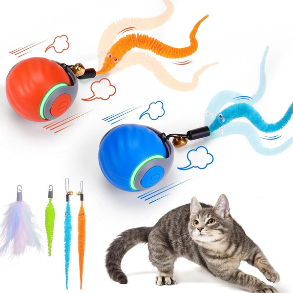 2025 New Interactive Cat Toy Ball 2.0 - Automatic Interactive Cat Toys for Indoor Cats with 3 Tails