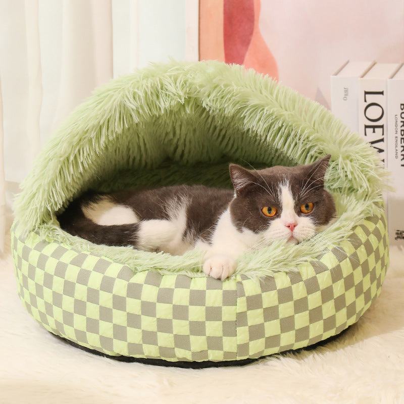 Cozy Cave Pet Bed for Cats and Small Dogs