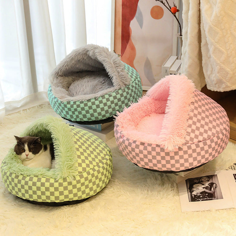 Cozy Cave Pet Bed for Cats and Small Dogs