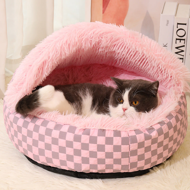 Cozy Cave Pet Bed for Cats and Small Dogs