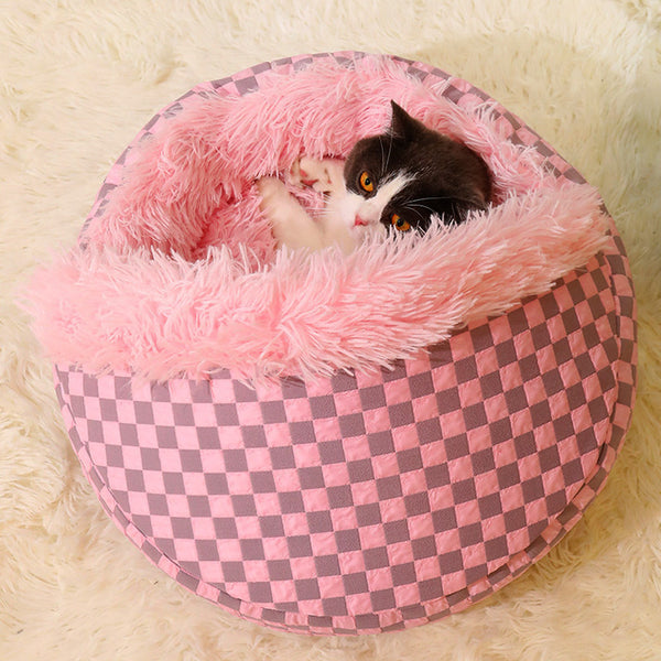 Cozy Cave Pet Bed for Cats and Small Dogs