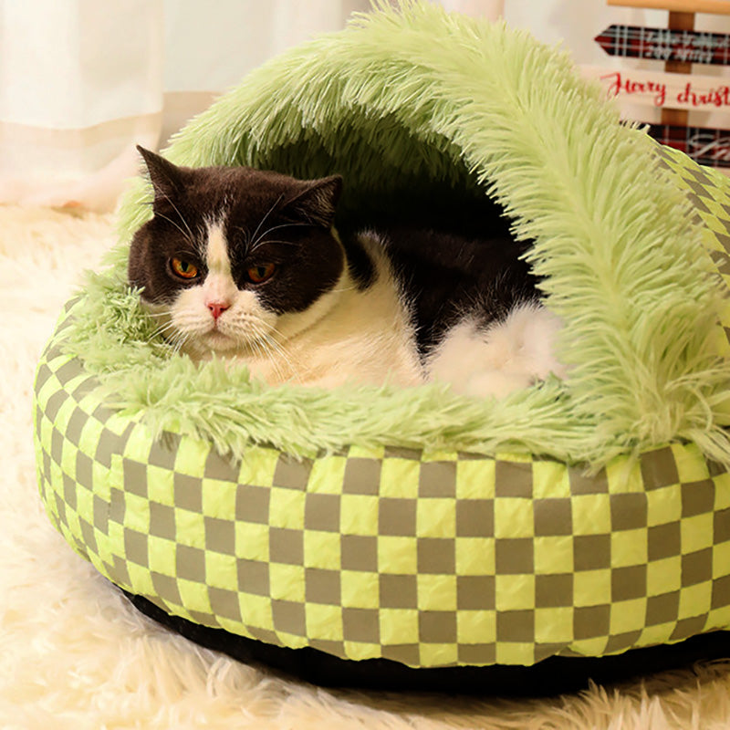 Cozy Cave Pet Bed for Cats and Small Dogs