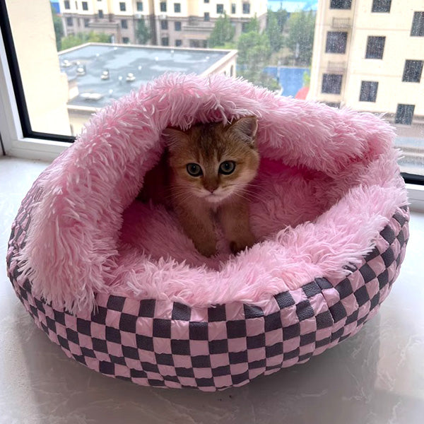 Cozy Cave Pet Bed for Cats and Small Dogs