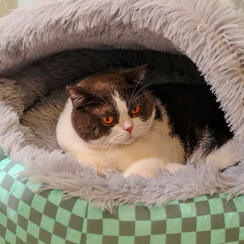 Cozy Cave Pet Bed for Cats and Small Dogs