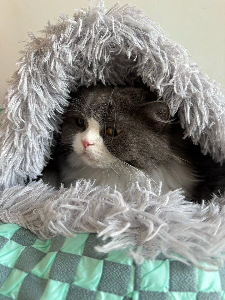 Cozy Cave Pet Bed for Cats and Small Dogs