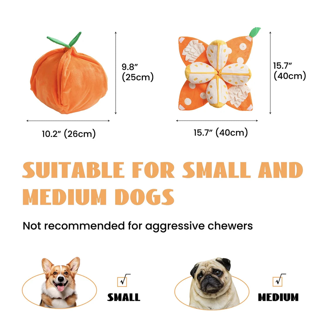 Orange Hide-and-Seek Plush Dog Toy
